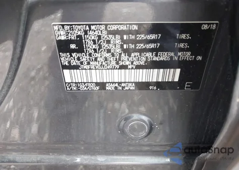 2018 Toyota Rav4 Le from USA, damaged, VIN JTMBFREV0JJ249779